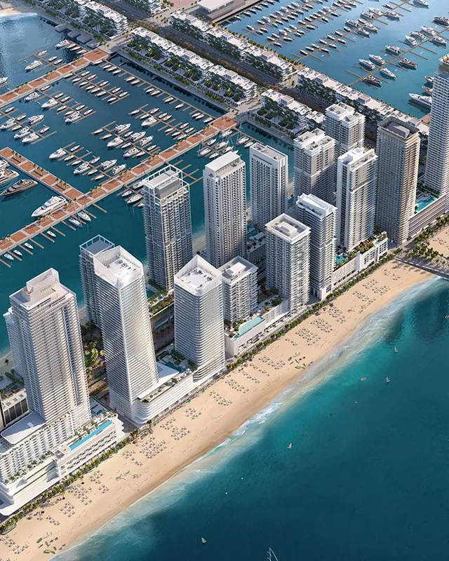 Aerial view of Emaar Beachfront in Dubai